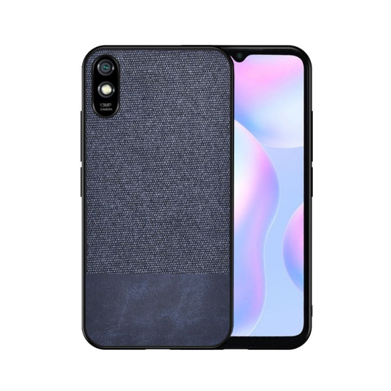 Etui Xiaomi Redmi 9A Szary Czarny Zgryz Ze Sztucznej Skóry