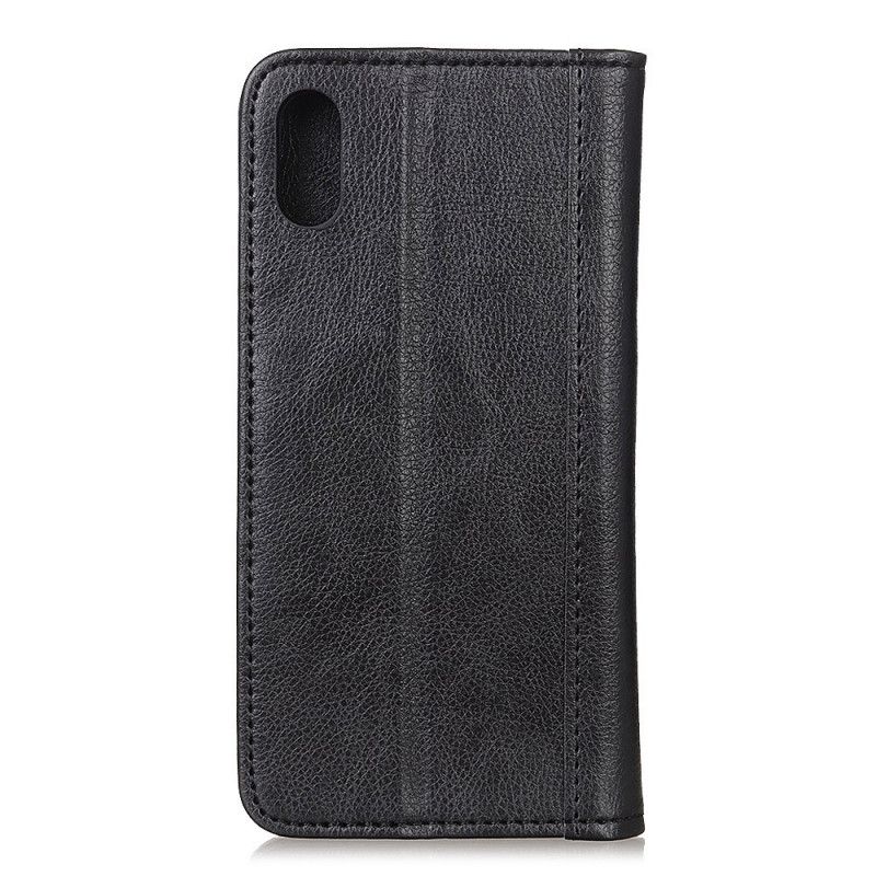 Flip Kotelot Xiaomi Redmi 9A Zielony Czarny Wersja Z Dwoiny Liczi Etui Ochronne