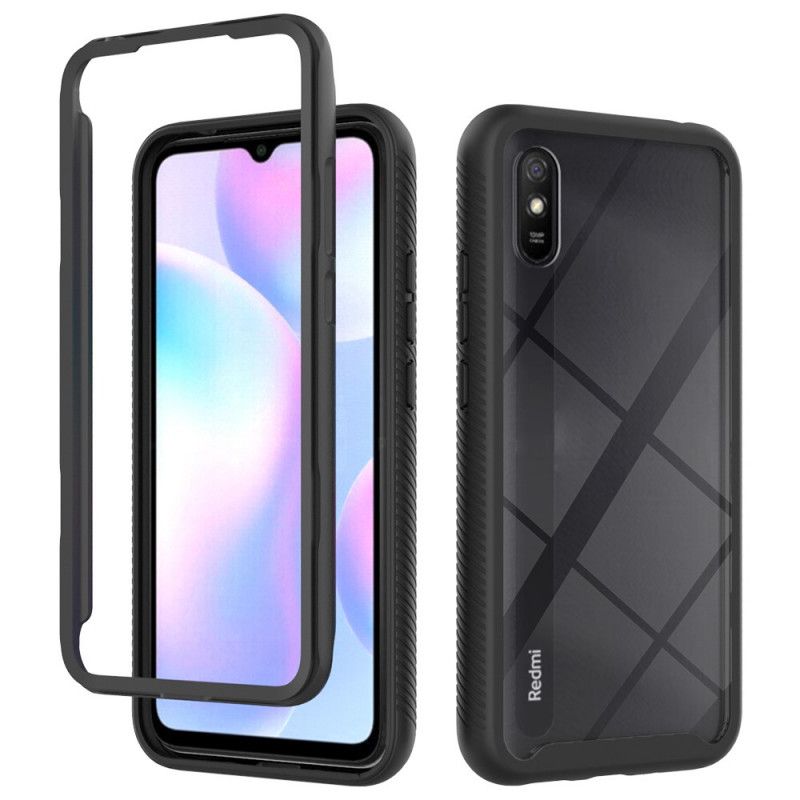 Futerały Xiaomi Redmi 9A Biały Czarny Hybrydowe Silikonowe Krawędzie