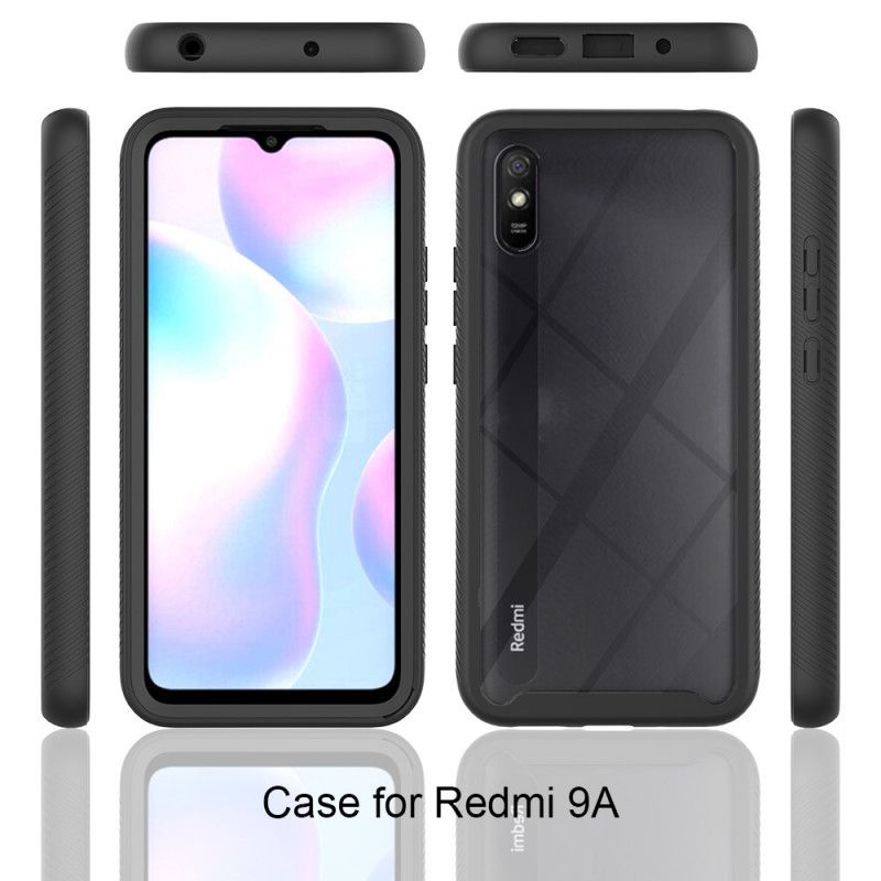 Futerały Xiaomi Redmi 9A Biały Czarny Hybrydowe Silikonowe Krawędzie