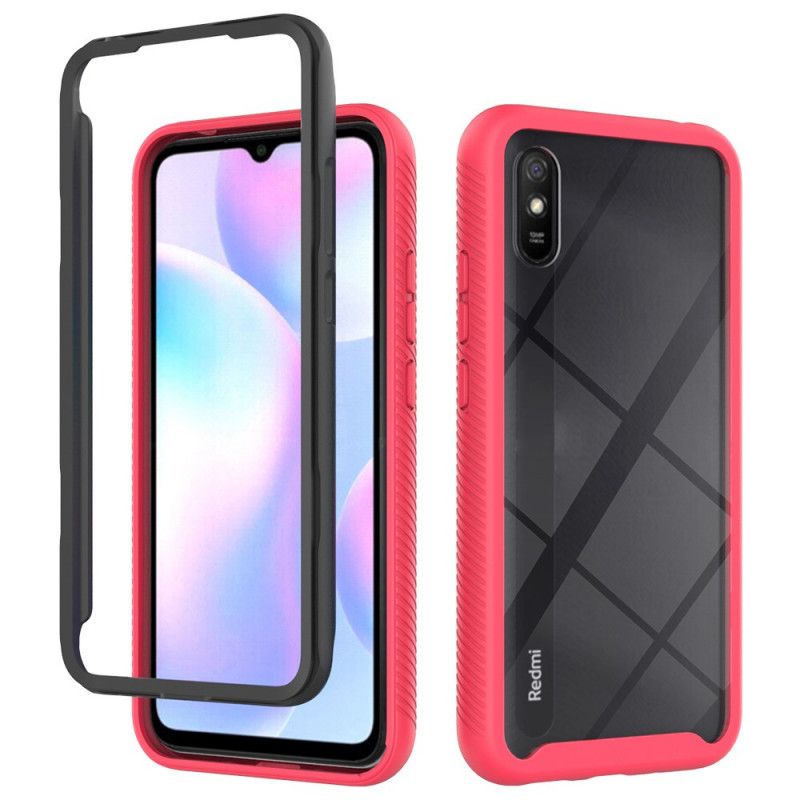 Futerały Xiaomi Redmi 9A Biały Czarny Hybrydowe Silikonowe Krawędzie