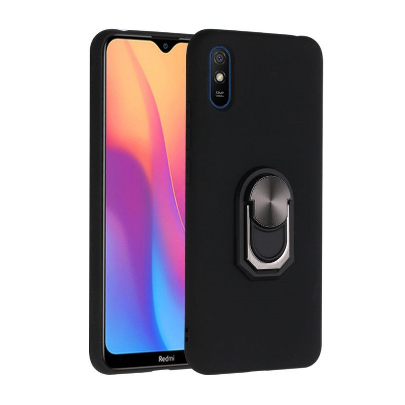 Futerały Xiaomi Redmi 9A Czerwony Czarny Etui na Telefon Metalizowany Wspornik Pierścieniowy