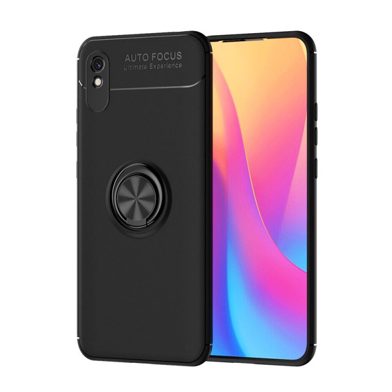 Futerały Xiaomi Redmi 9A Czerwony Czarny Etui na Telefon Pierścień Obrotowy