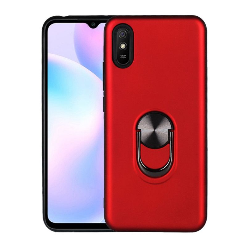 Futerały Xiaomi Redmi 9A Czerwony Czarny Etui na Telefon Zdejmowany Z Pierścieniem Podtrzymującym