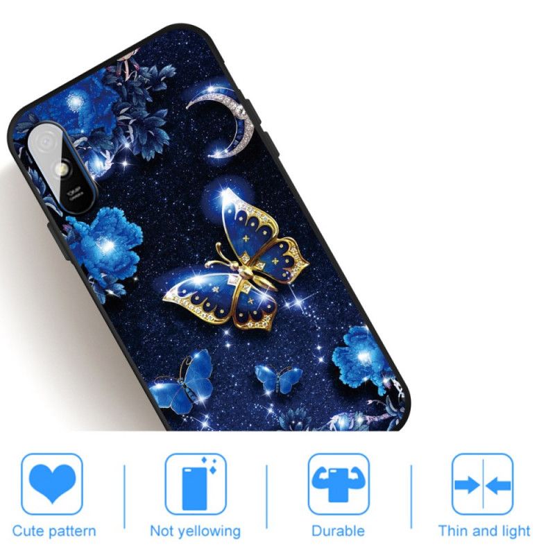 Futerały Xiaomi Redmi 9A Etui na Telefon Złoty Motyl