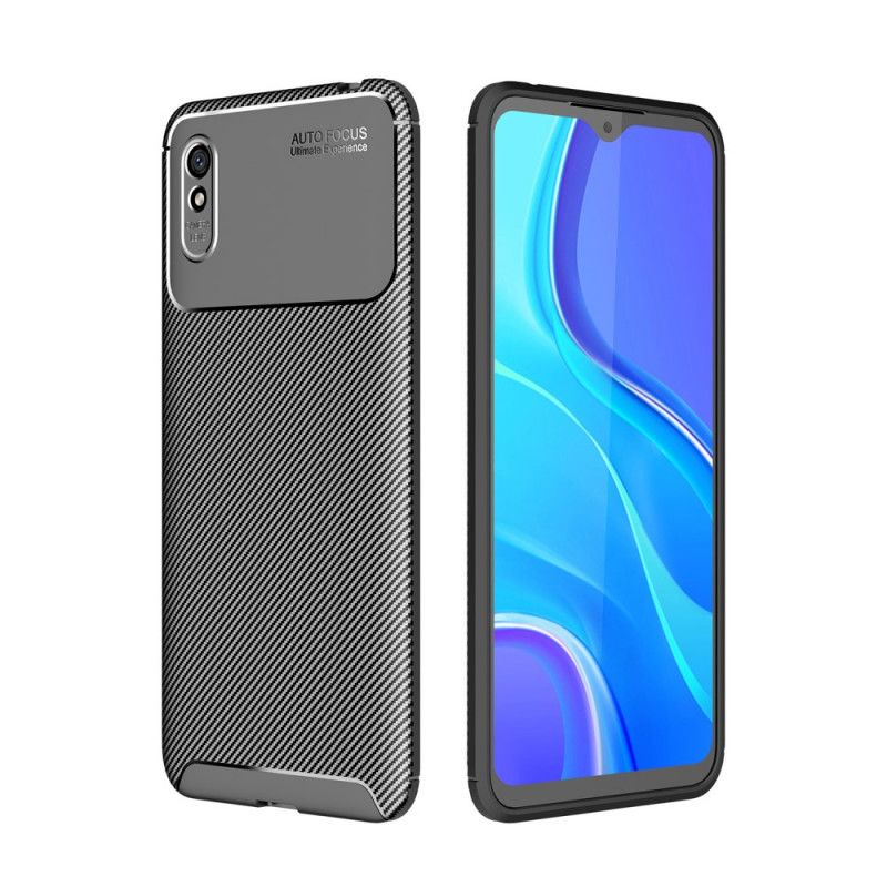 Futerały Xiaomi Redmi 9A Granatowy Czarny Etui na Telefon Elastyczne Włókno Węglowe