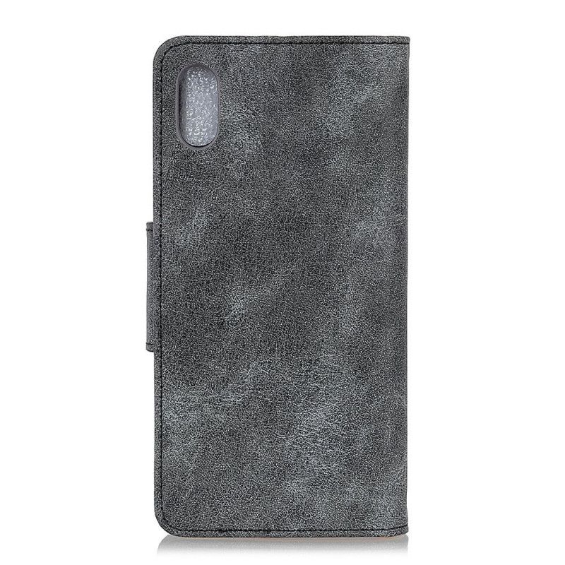 Obudowa Xiaomi Redmi 9A Brązowy Szary Vintage Dwustronna Klapka Magnetyczna