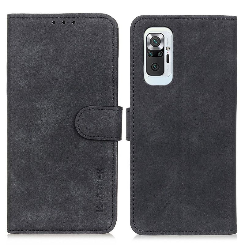 Etui Folio Xiaomi Redmi Note 10 Pro Czerwony Czarny Efekt Skóry Khazneh W Stylu Vintage Etui Ochronne