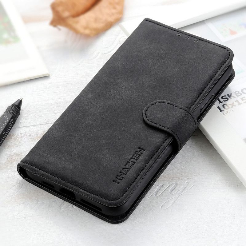 Etui Folio Xiaomi Redmi Note 10 Pro Czerwony Czarny Efekt Skóry Khazneh W Stylu Vintage Etui Ochronne