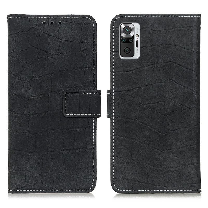 Etui Folio Xiaomi Redmi Note 10 Pro Jasnoniebieski Czarny Moc Krokodyla Etui Ochronne