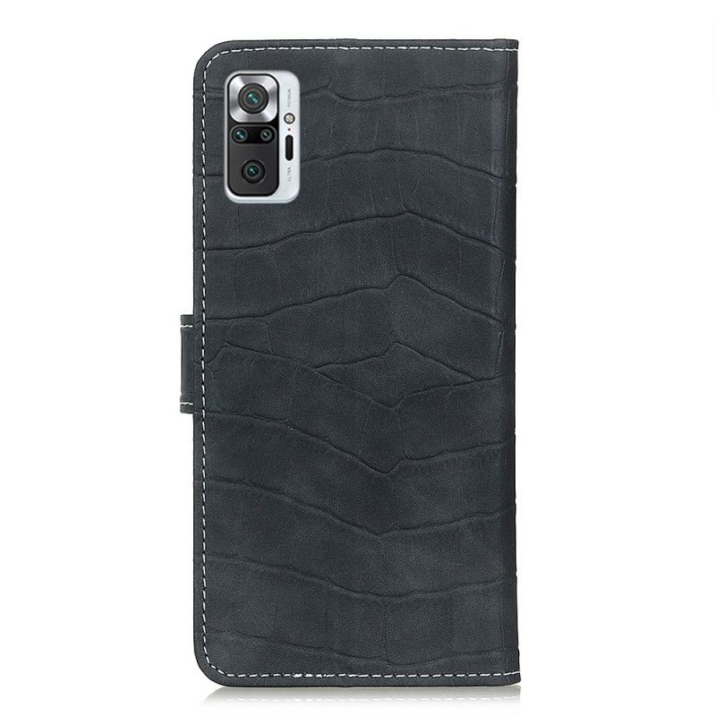 Etui Folio Xiaomi Redmi Note 10 Pro Jasnoniebieski Czarny Moc Krokodyla Etui Ochronne