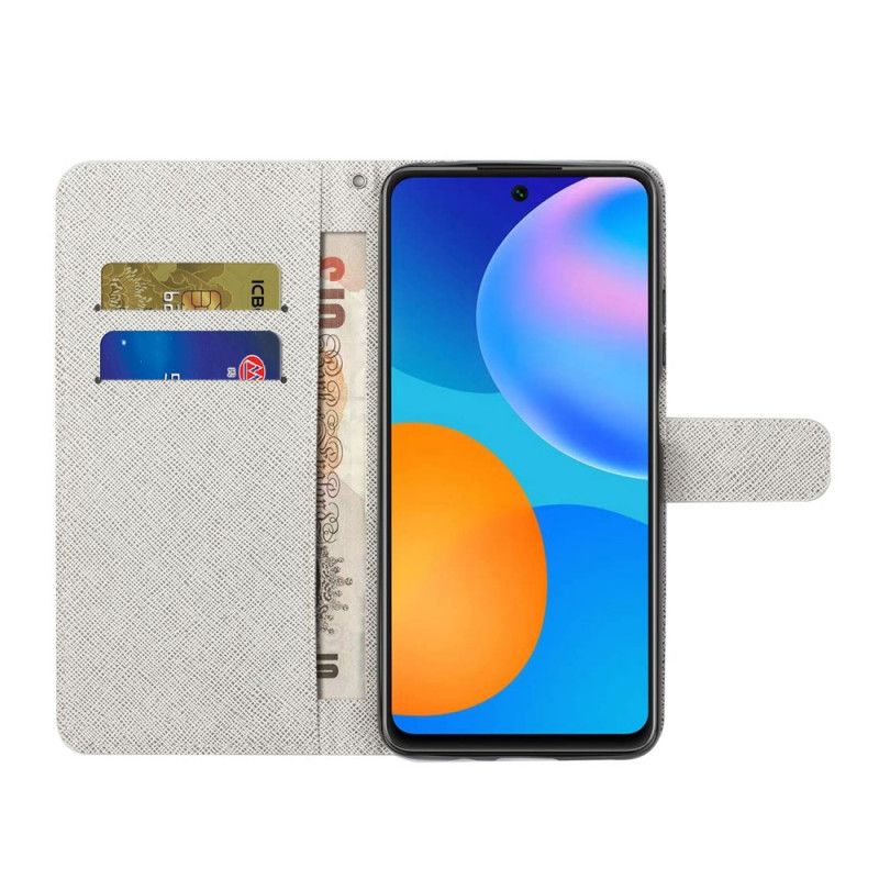 Etui Folio Xiaomi Redmi Note 10 Pro Księżycowe Kwiaty Ze Stringami Etui Ochronne