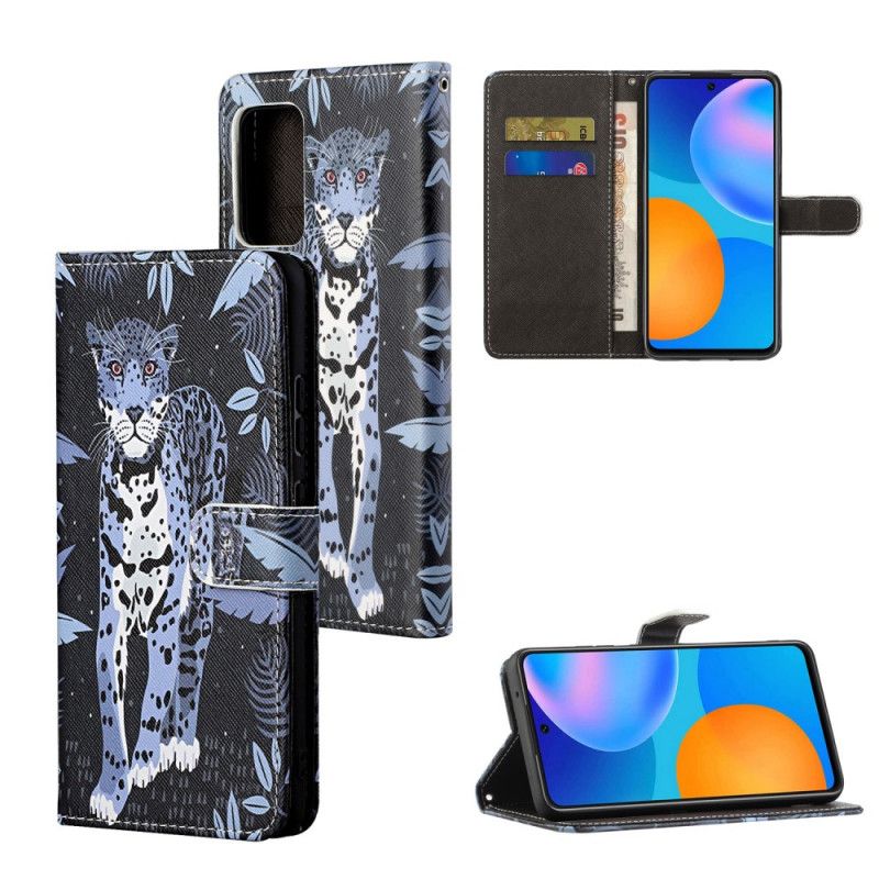 Etui Folio Xiaomi Redmi Note 10 Pro Lampart Ze Stringami Etui Ochronne