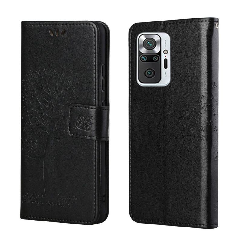 Etui Folio Xiaomi Redmi Note 10 Pro Szary Czarny Sowy Drzewne I Stringi