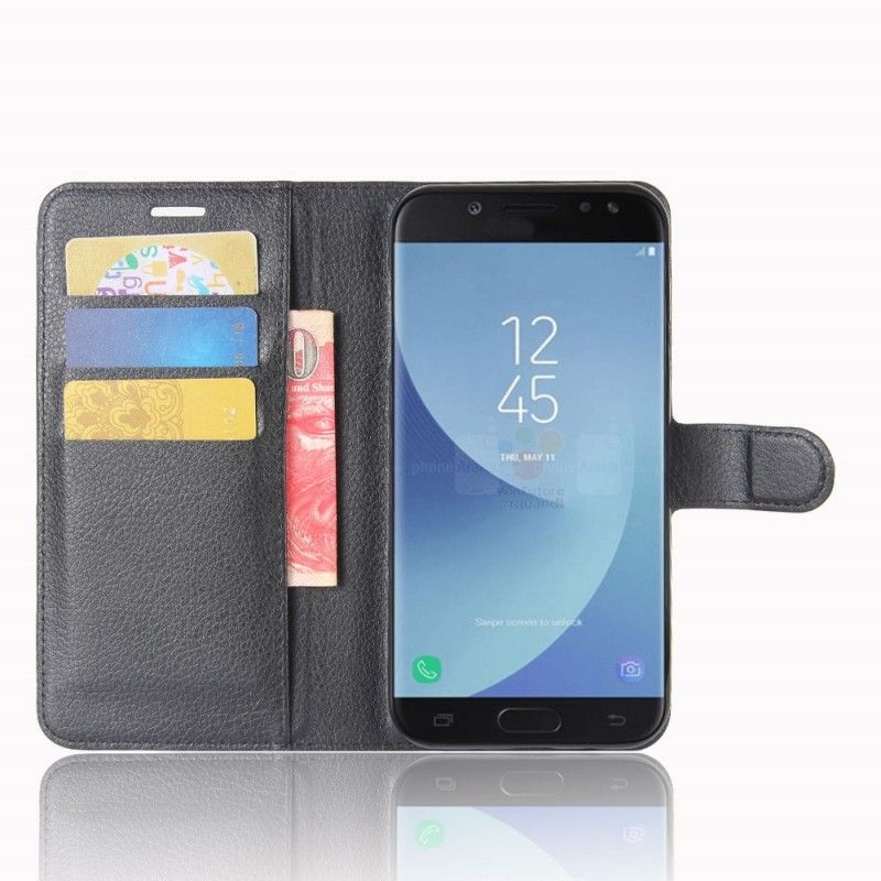 Etui Folio Samsung Galaxy J5 2017 Biały Czarny Klasyczny Etui Ochronne