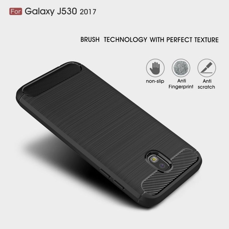 Etui Samsung Galaxy J5 2017 Czerwony Czarny Szczotkowane Włókno Węglowe Etui Ochronne