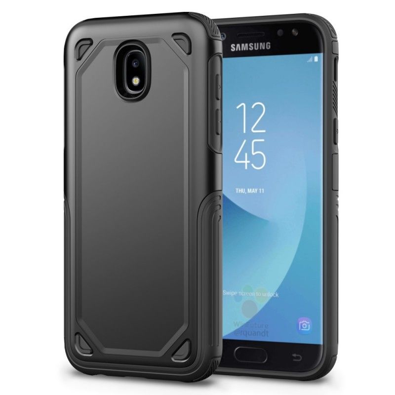 Etui Samsung Galaxy J5 2017 Szary Czarny Efekt Metalu Premium