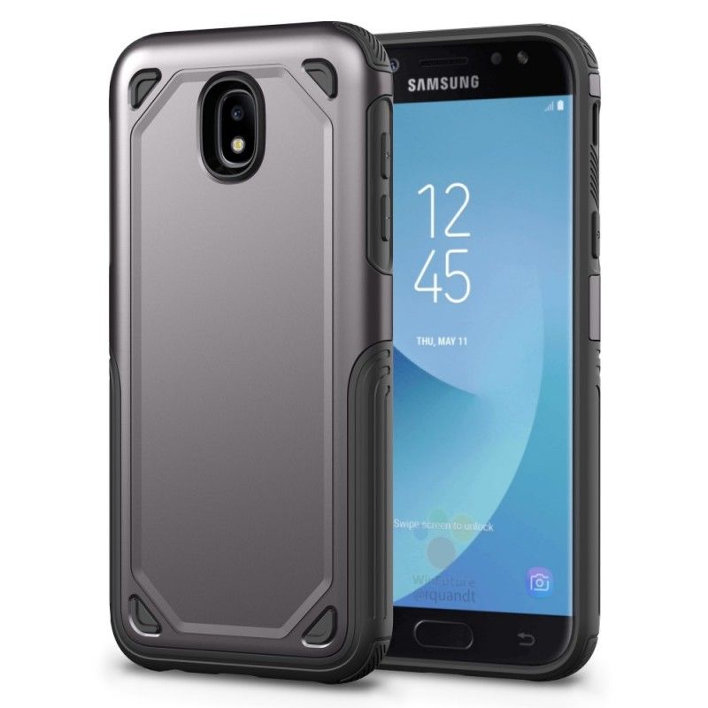 Etui Samsung Galaxy J5 2017 Szary Czarny Efekt Metalu Premium