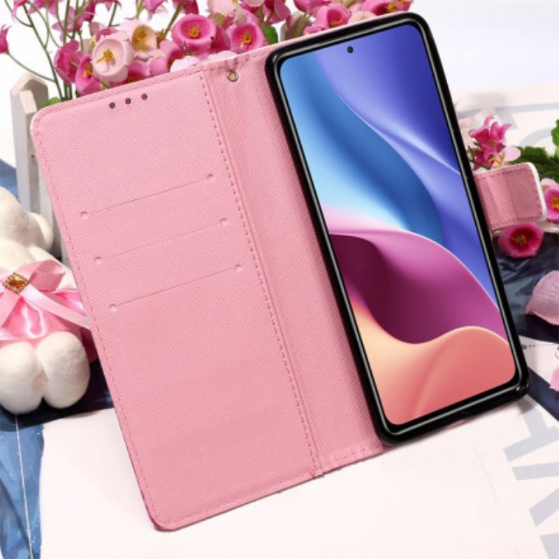 Etui Folio Xiaomi Mi 11i 5g / Poco F3 CZerwone Motyle