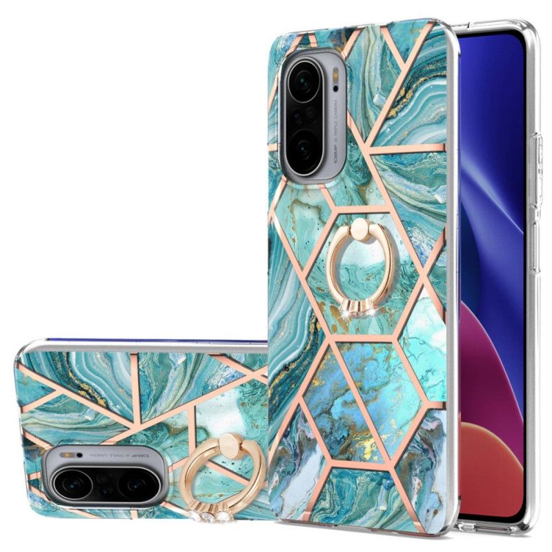 Etui Xiaomi Mi 11i 5g / Poco F3 Geometryczny Marmur Z Pierścieniem Nośnym