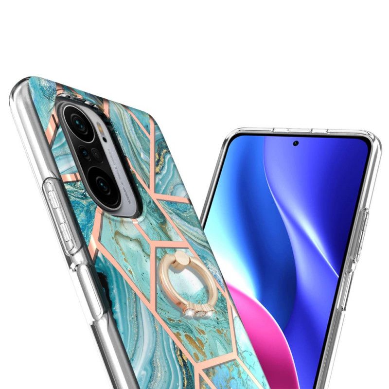 Etui Xiaomi Mi 11i 5g / Poco F3 Geometryczny Marmur Z Pierścieniem Nośnym