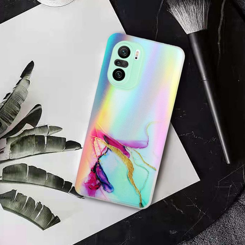 Etui Xiaomi Mi 11i 5g / Poco F3 Marmur Z Efektem Laserowym Etui Ochronne