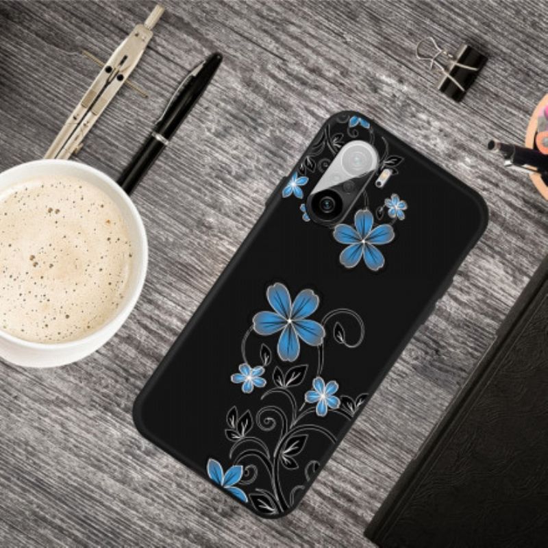 Etui Xiaomi Mi 11i 5g / Poco F3 Niebieskie Kwiaty Etui Ochronne