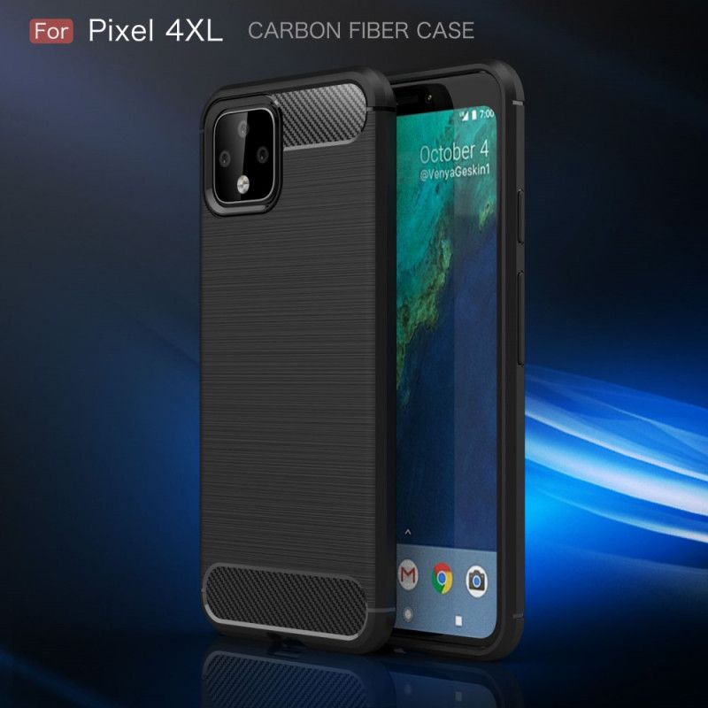 Etui Google Pixel 4 XL Czerwony Czarny Szczotkowane Włókno Węglowe