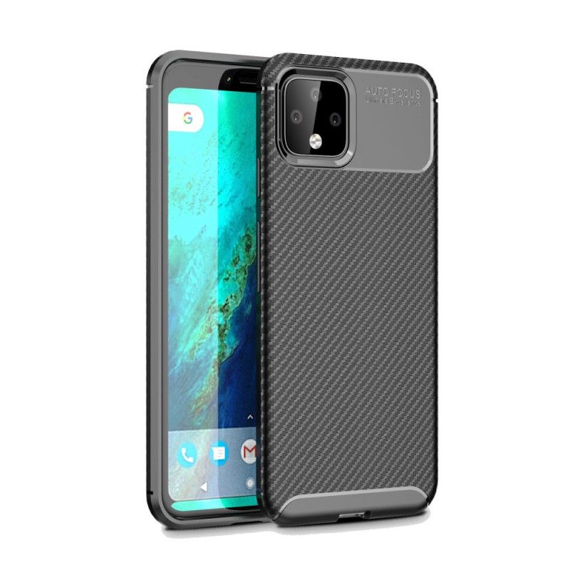 Futerały Google Pixel 4 XL Granatowy Czarny Elastyczna Tekstura Włókna Węglowego