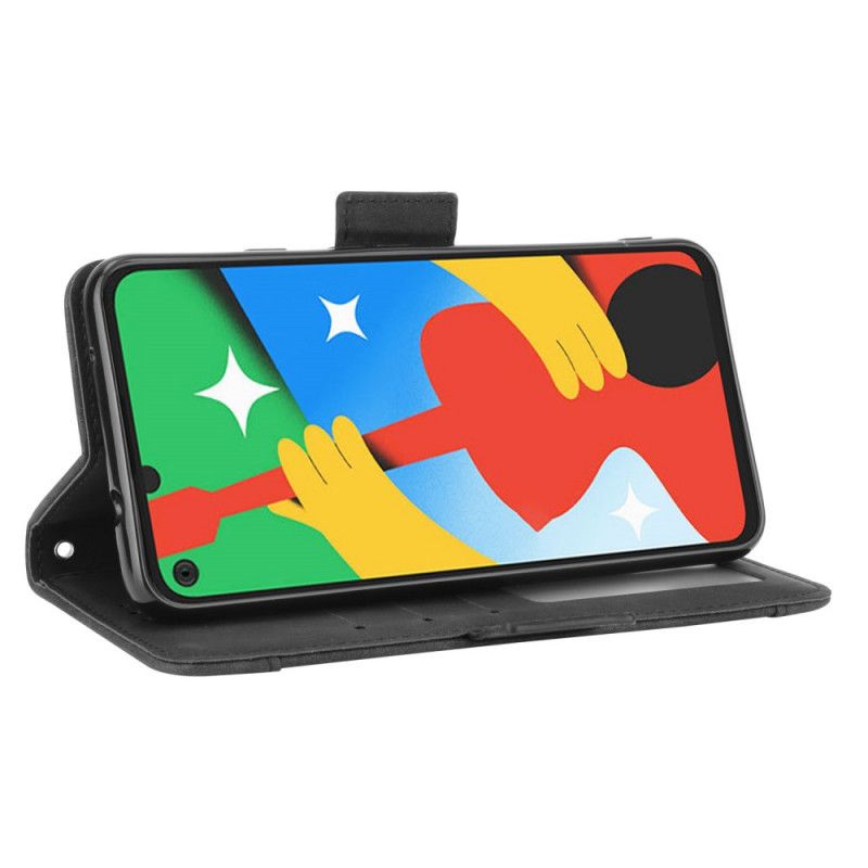 Etui Folio Google Pixel 4A 5G Czerwony Czarny Multikarta Pierwszej Klasy Etui Ochronne