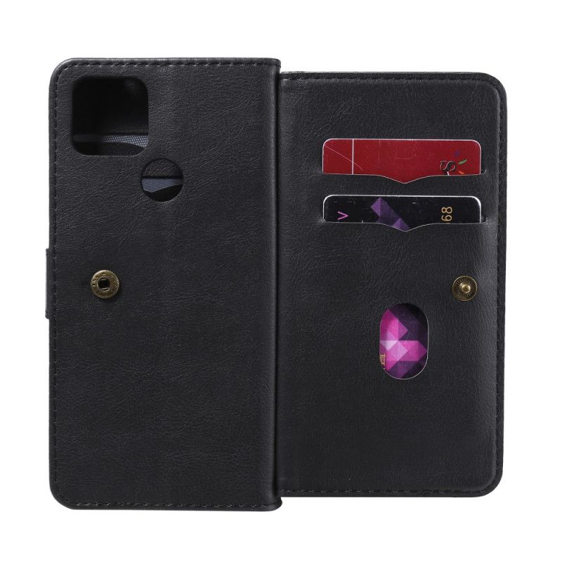 Etui Folio Google Pixel 4A 5G Zielony Czarny Wielofunkcyjne Etui Na 10 Kart