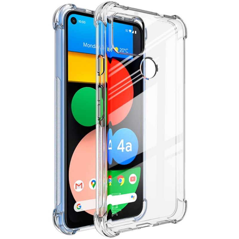 Etui Google Pixel 4A 5G Przezroczysty Szary Przezroczysty Jedwabisty Imak Etui Ochronne