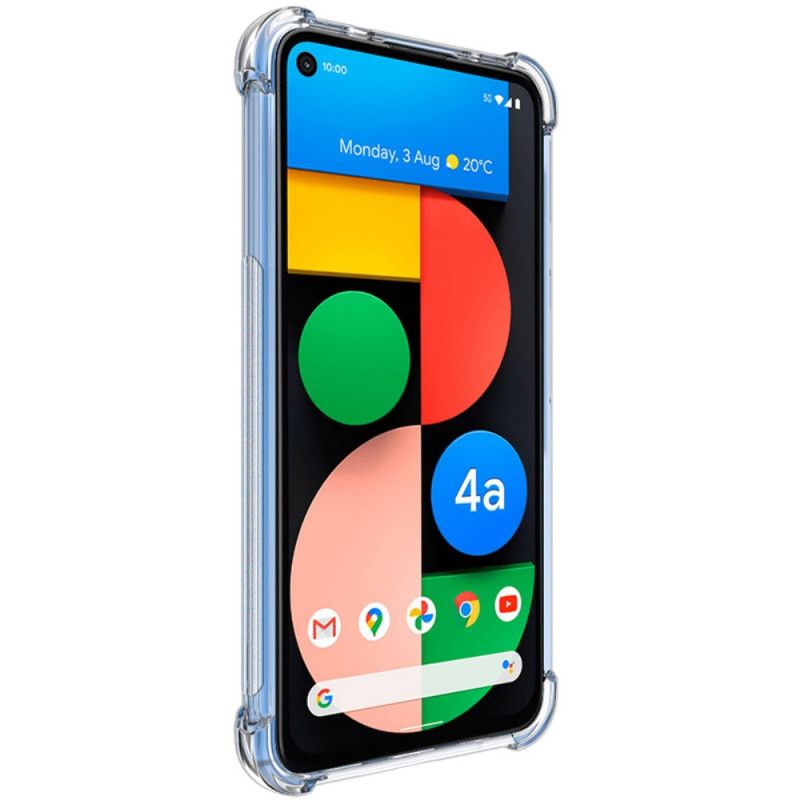 Etui Google Pixel 4A 5G Przezroczysty Szary Przezroczysty Jedwabisty Imak Etui Ochronne