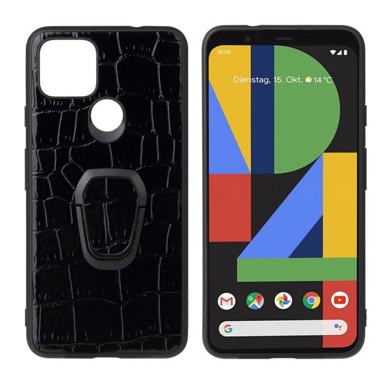 Etui Google Pixel 4A 5G Stojak Na Pierścionek W Stylu Krokodyla Etui Ochronne