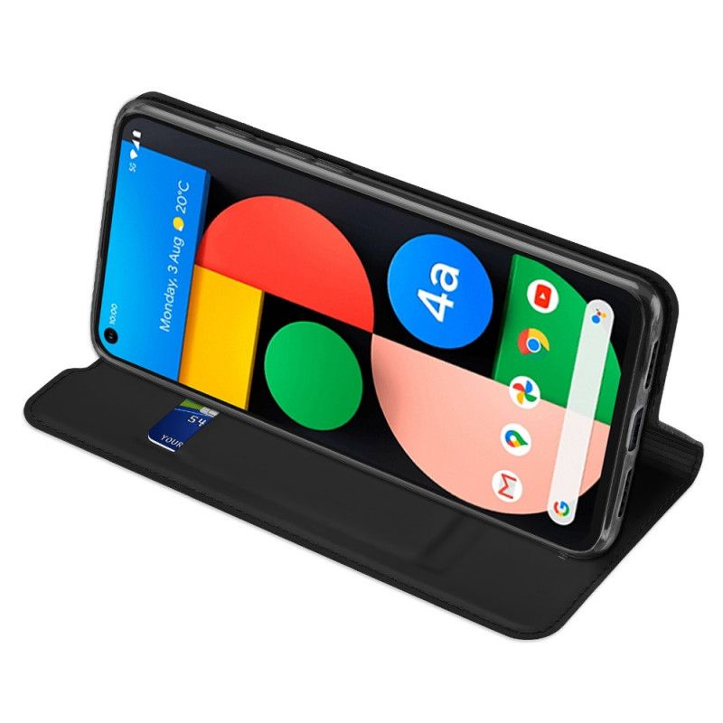 Flip Kotelot Google Pixel 4A 5G Granatowy Czarny Skóra Pro Dux Ducis Etui Ochronne