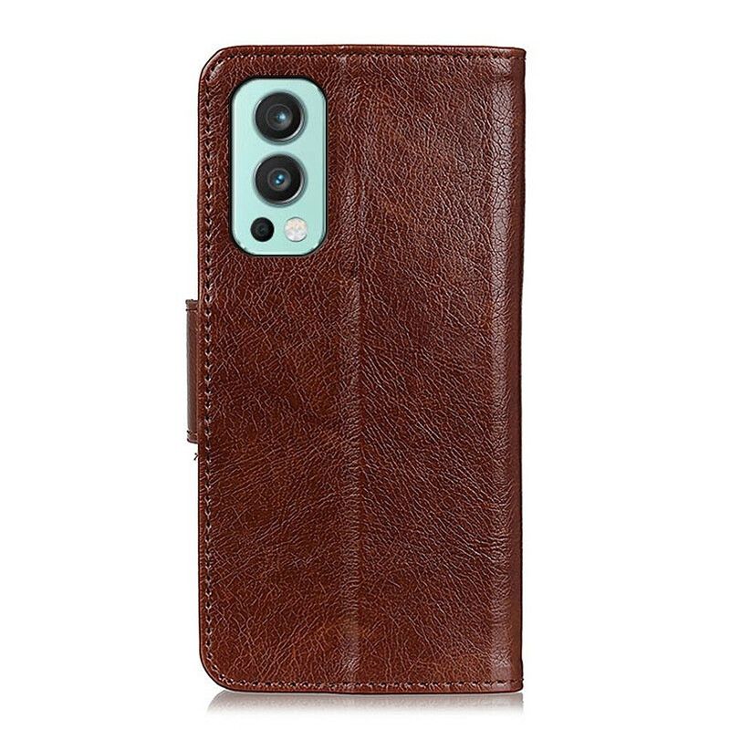 Etui Folio Do Oneplus Nord 2 5g Dwoina Skóra Nappa