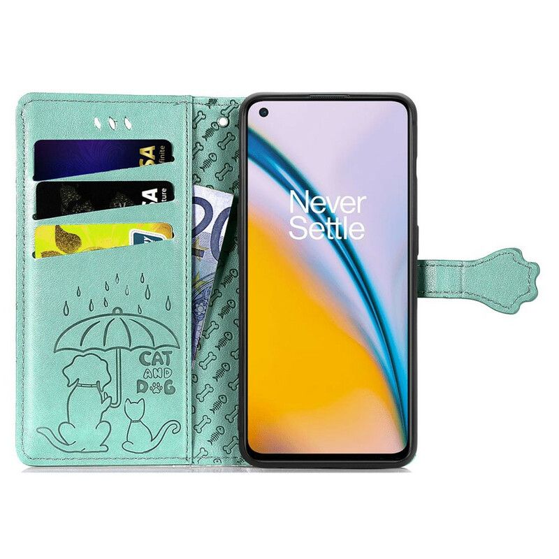 Etui Folio Oneplus Nord 2 5g Animowane Zwierzęta Etui Ochronne