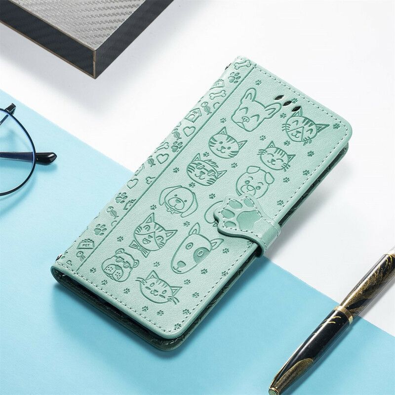 Etui Folio Oneplus Nord 2 5g Animowane Zwierzęta Etui Ochronne