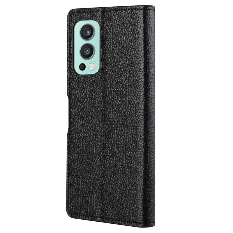 Etui Folio Oneplus Nord 2 5g Liczi Efekt Skóry Zbożowej