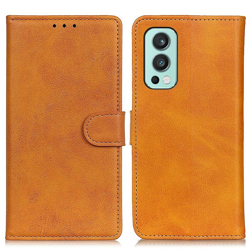 Etui Folio Oneplus Nord 2 5g Matowy Efekt Skóry Retro Etui Ochronne