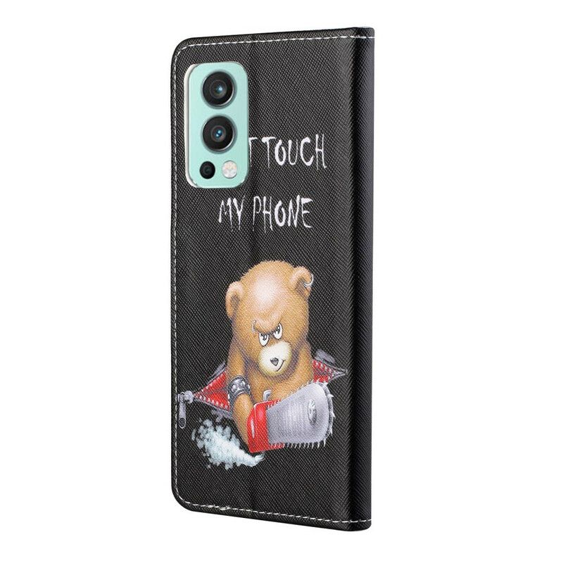 Etui Folio Oneplus Nord 2 5g Niebezpieczny Niedźwiedź Etui Ochronne