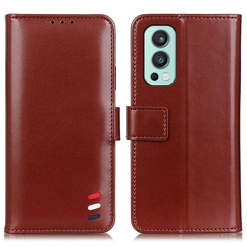 Etui Folio Oneplus Nord 2 5g Pojedynczy Trójkolorowy Efekt Skóry Etui Ochronne