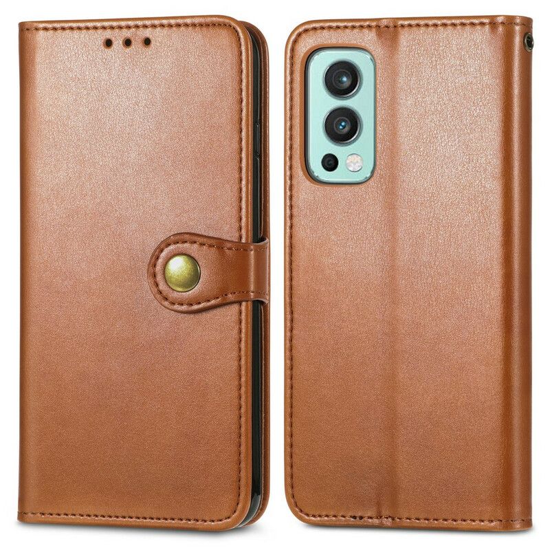 Etui Folio Oneplus Nord 2 5g Sztuczna Skóra I Zapięcie Vintage Etui Ochronne