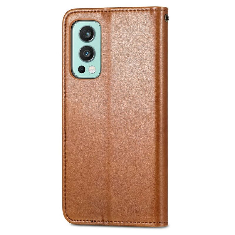 Etui Folio Oneplus Nord 2 5g Sztuczna Skóra I Zapięcie Vintage Etui Ochronne