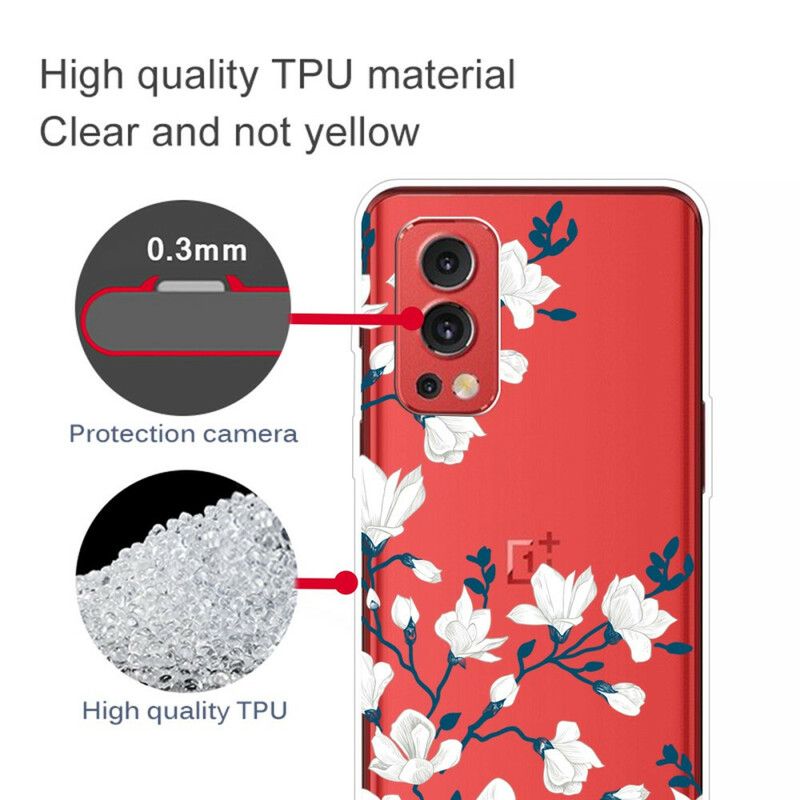 Etui Oneplus Nord 2 5g Białe Kwiaty