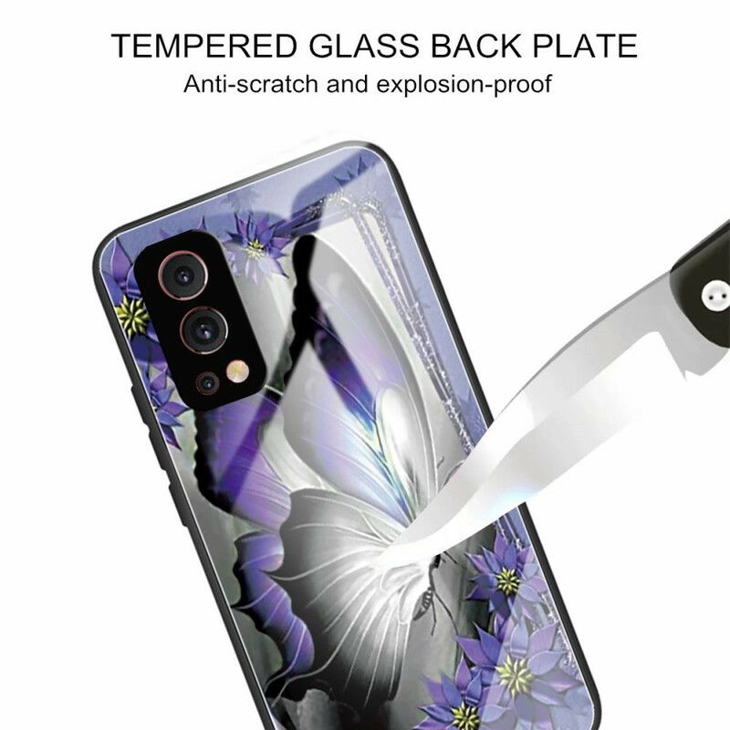 Etui Oneplus Nord 2 5g Fioletowy Motyl Szkło Hartowane Etui Ochronne