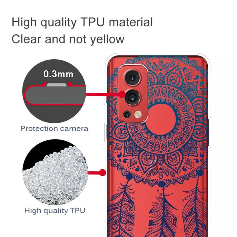 Etui Oneplus Nord 2 5g Przezroczysty Łapacz Snów Niebieskie Pióra