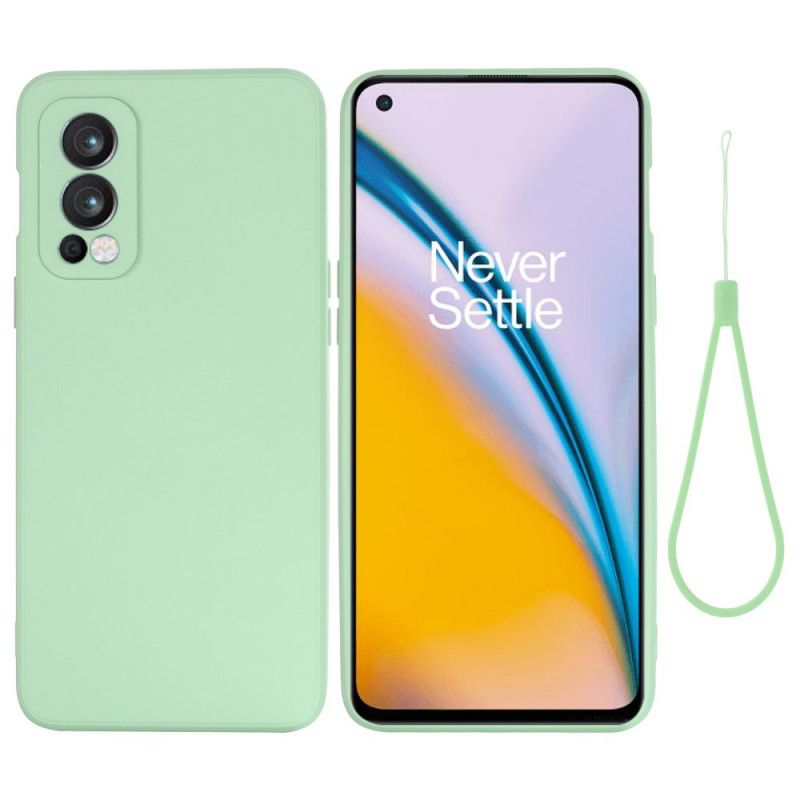 Futerały Oneplus Nord 2 5g Etui Na Telefon Płynny Silikon Ze Smyczą