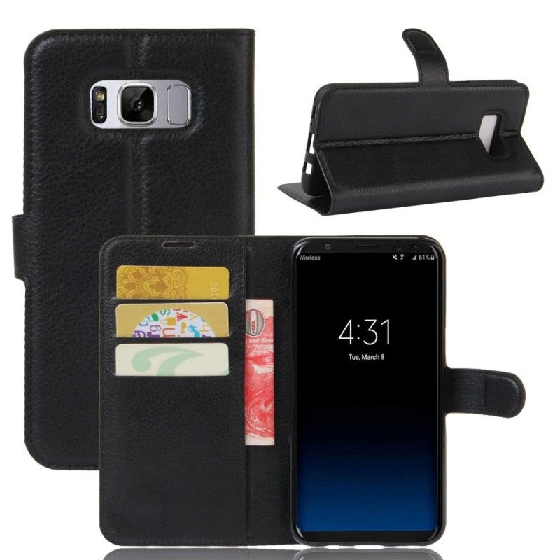 Etui Folio Samsung Galaxy S8 Biały Czarny Klasyczny