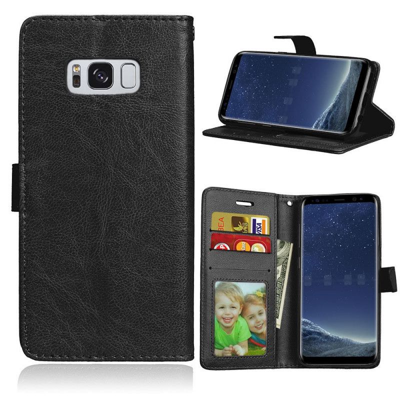 Etui Folio Samsung Galaxy S8 Czerwony Czarny Styl Portfela Z Uchwytem Na Zdjęcie Etui Ochronne